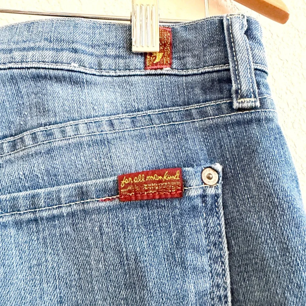 7 For All Mankind Roxanne Slim Straight Leg‎ Jeans Medium Wash Blue Size 30